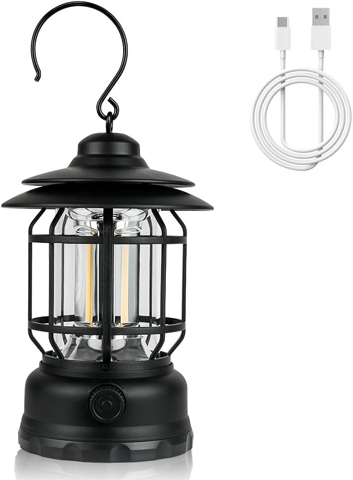 🔦 Oplaadbare LED-campinglamp – Retro Stijl & Maximale Verlichting