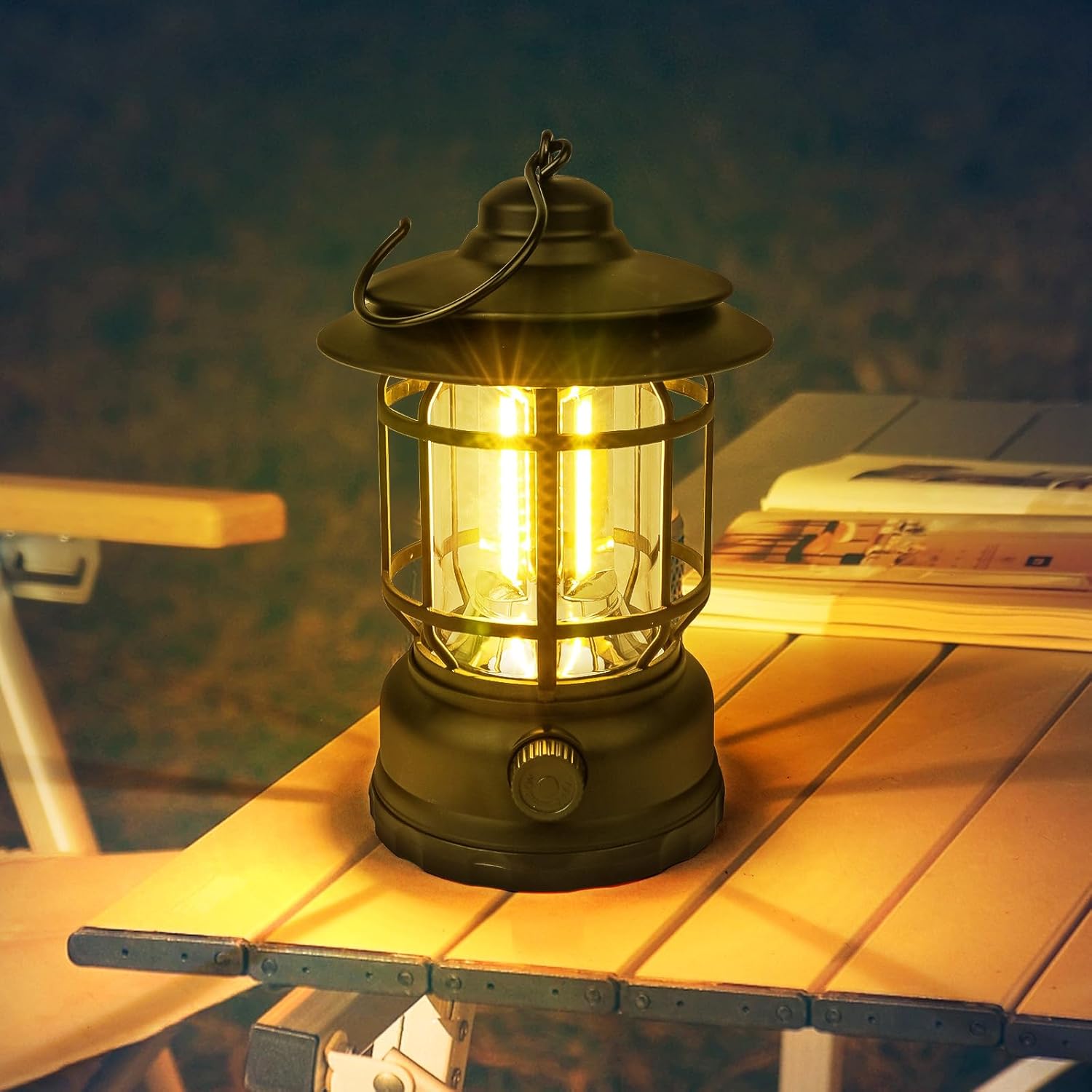 🔦 Oplaadbare LED-campinglamp – Retro Stijl & Maximale Verlichting