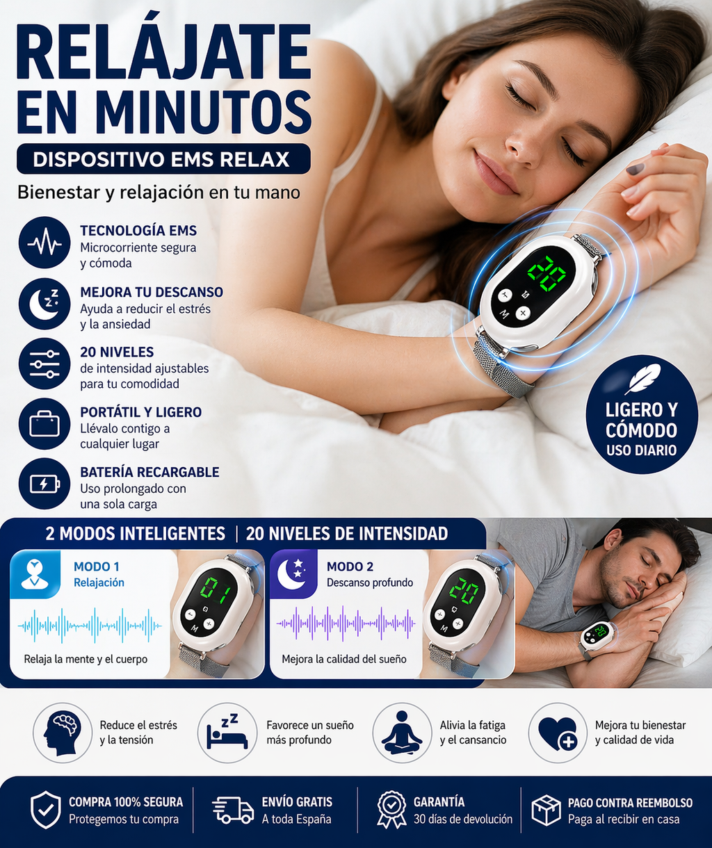 EMS Relax Apparaat – Draagbare stimulator voor ontspanning en dagelijks welzijn