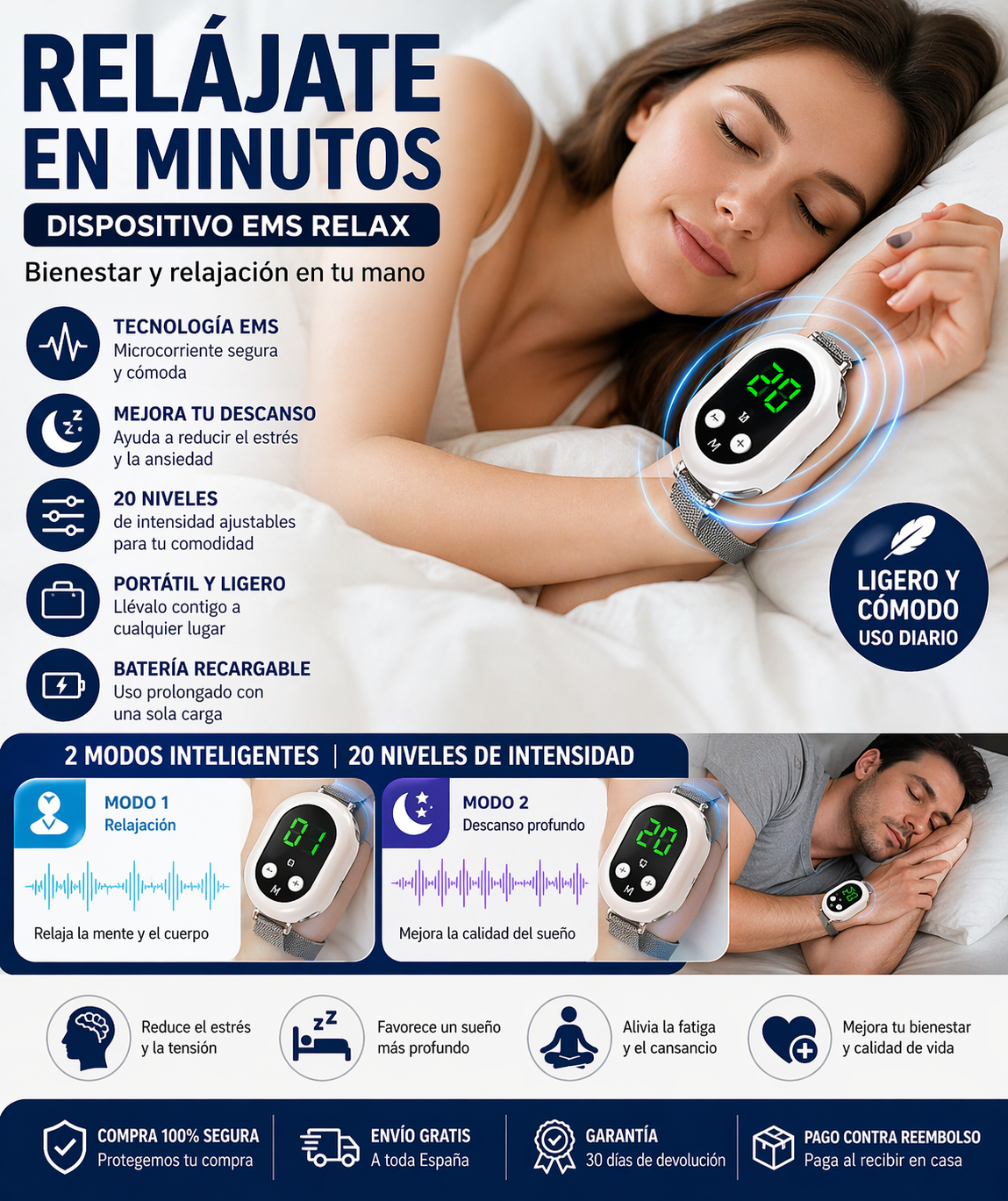 EMS Relax Apparaat – Draagbare stimulator voor ontspanning en dagelijks welzijn