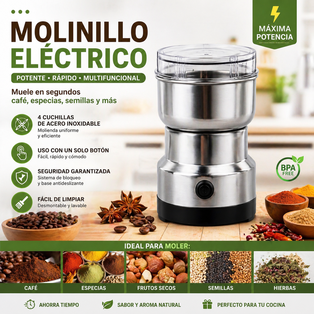 🔥 Multifunction Electric Grinder – Grinds in seconds