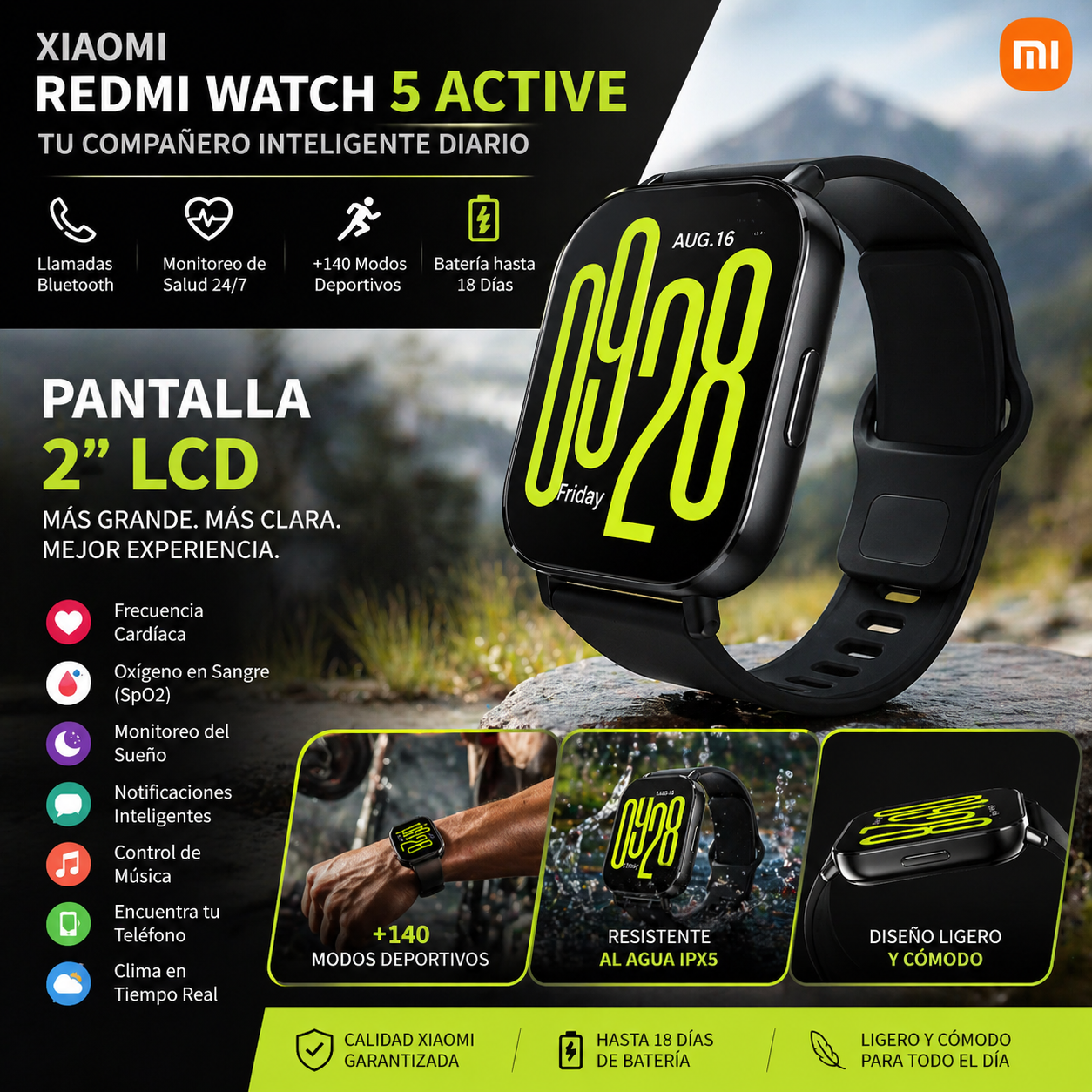 ⌚ Xiaomi Redmi Watch 5 Active – Tu compañero inteligente diario