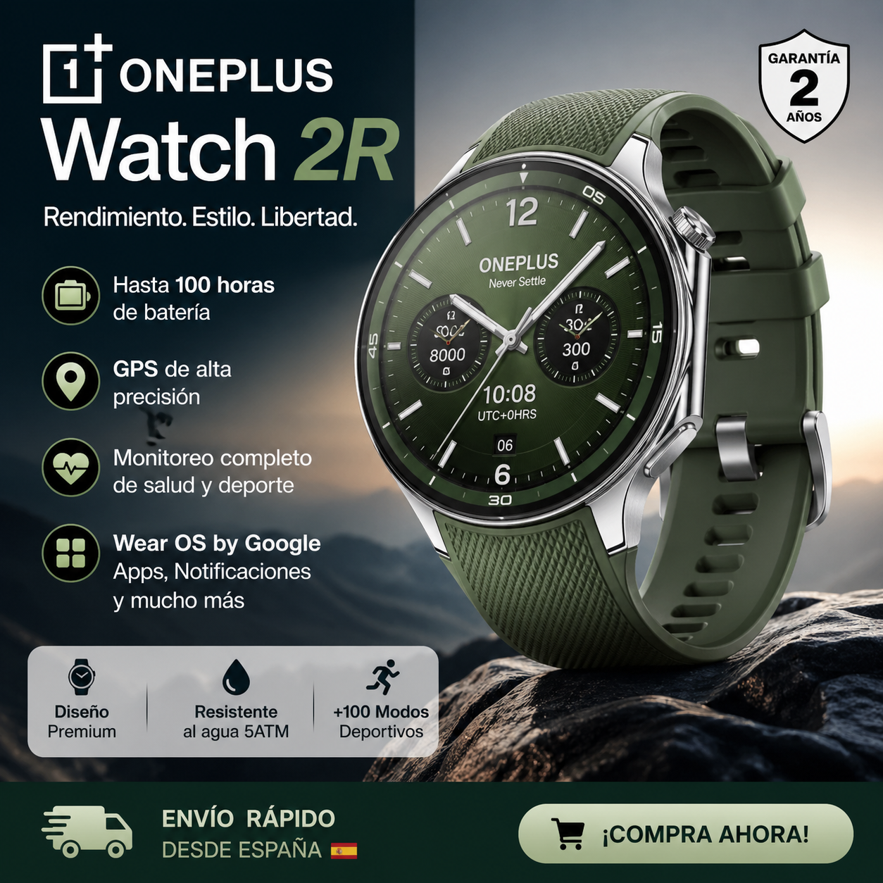⌚ OnePlus Watch 2R – Elegancia inteligente en tu muñeca.🔥 Última unidad en oferta – ¡No la pierdas!