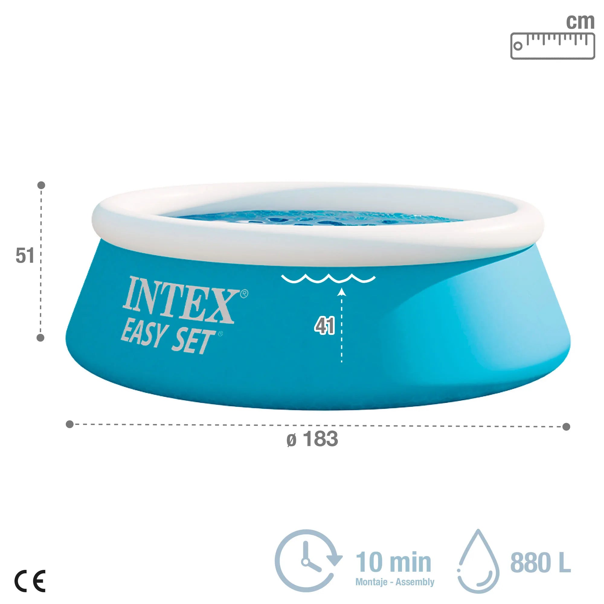 👉 Piscina inflable redonda 183x51 cm fácil montaje