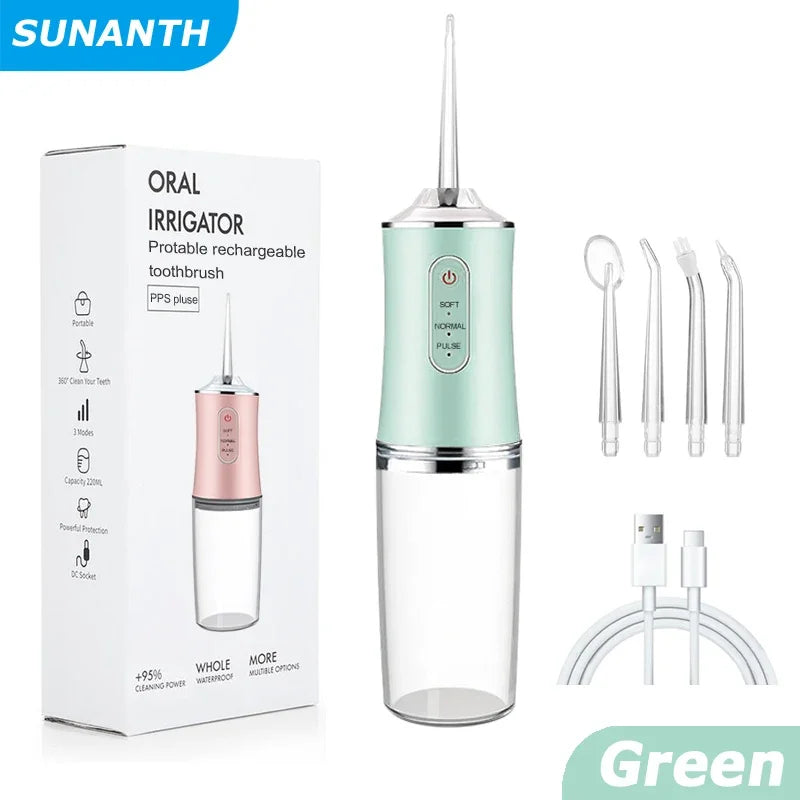 🦷 Draagbare Monddouche – Grondige reiniging en een perfecte glimlach