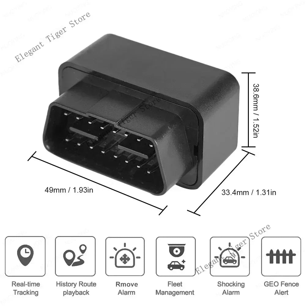 4G GPS-tracker voor auto (OBD) – Geen maandelijkse kosten | Realtime tracking