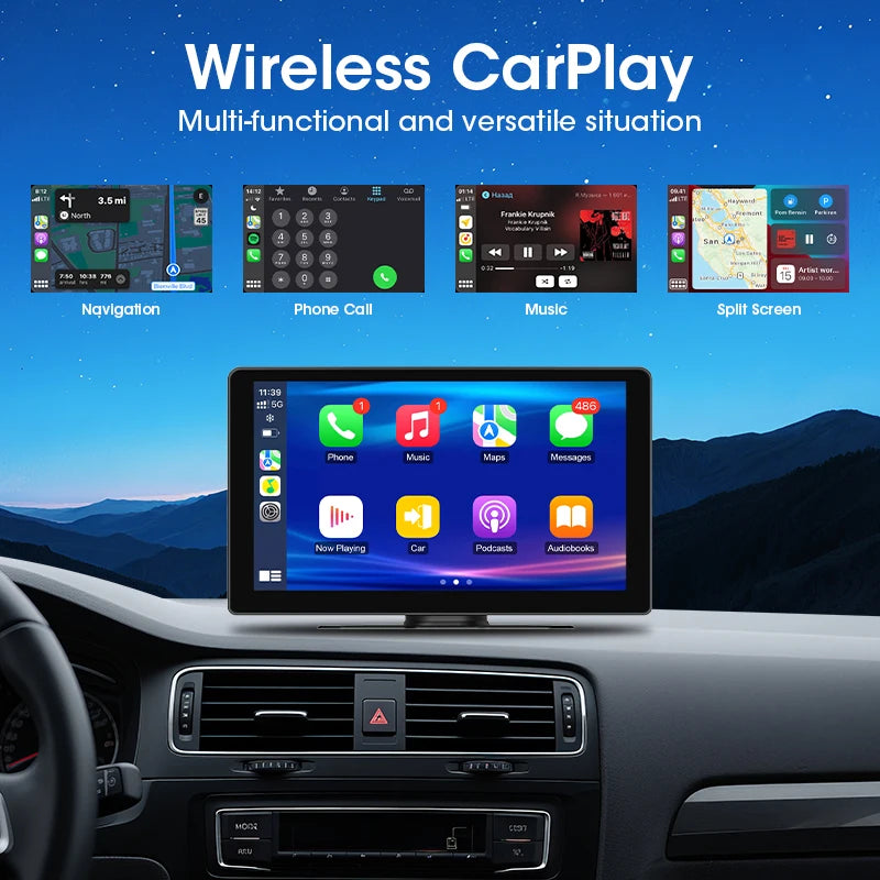Draadloos CarPlay-scherm voor in de auto + achteruitrijcamera | Installatie in 5 minuten